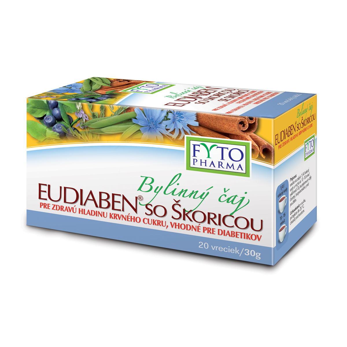 Fytopharma Bylinný čaj se skořicí EUDIABEN® 20 x 1,5 g